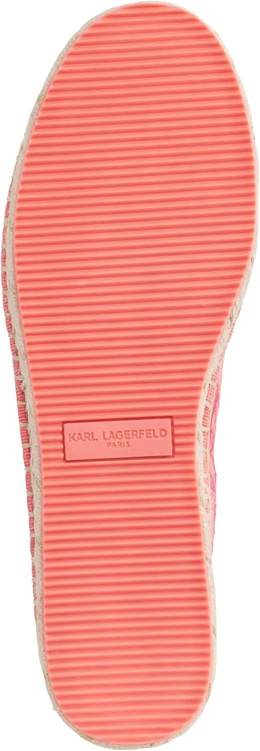 KARL LAGERFELD Women's Cushioned Insole Everyday Michaela-Flat Espadrille Platform