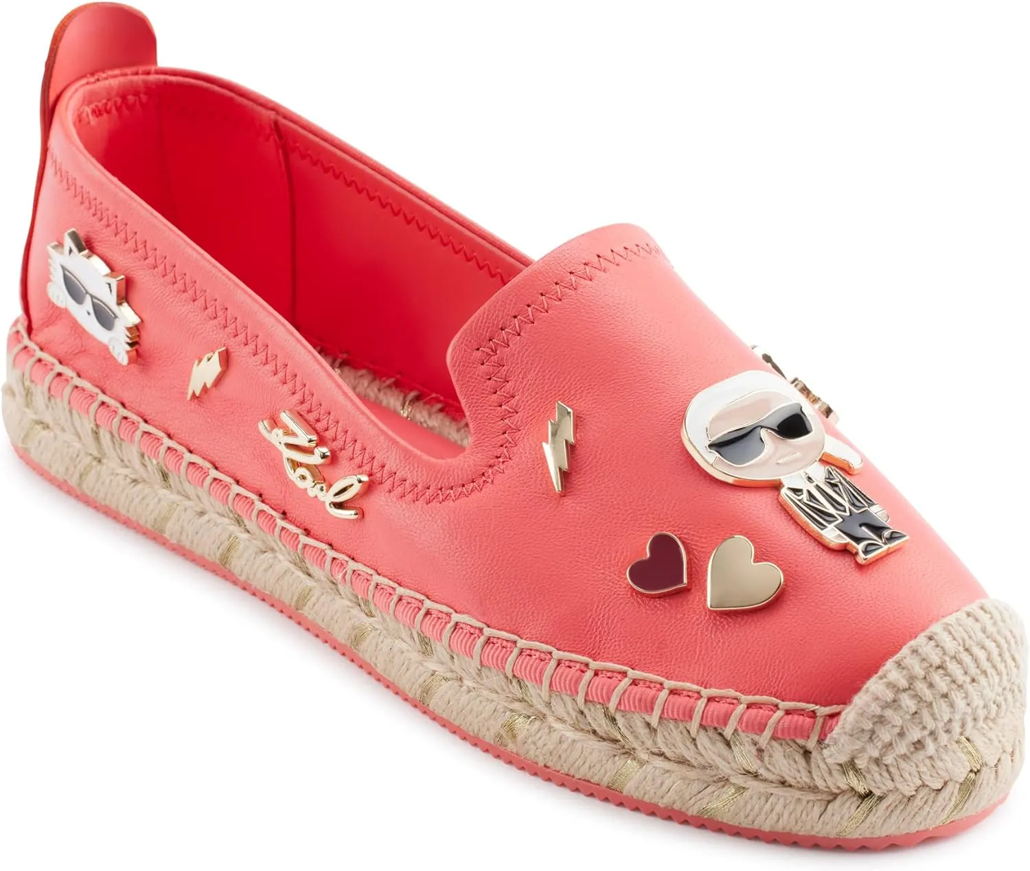 KARL LAGERFELD Women's Cushioned Insole Everyday Michaela-Flat Espadrille Platform
