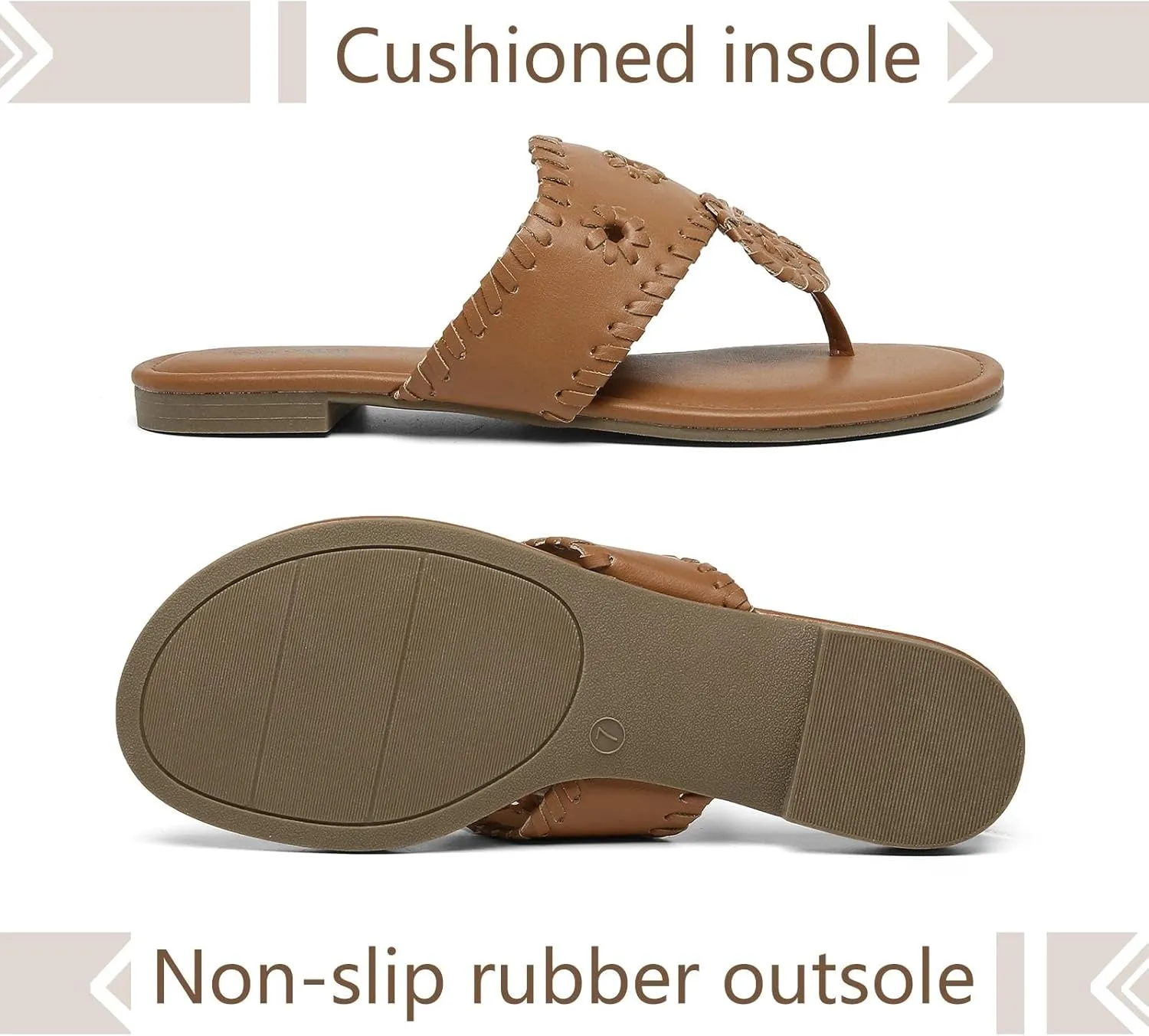 katliu Women's Flat Sandals Flip Flop Sandals Dressy Thong Sandals