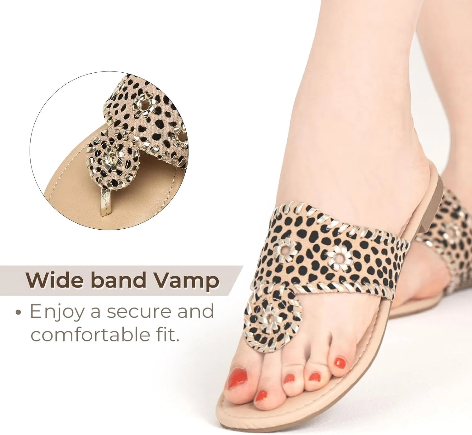 katliu Women's Flat Sandals Flip Flop Sandals Dressy Thong Sandals