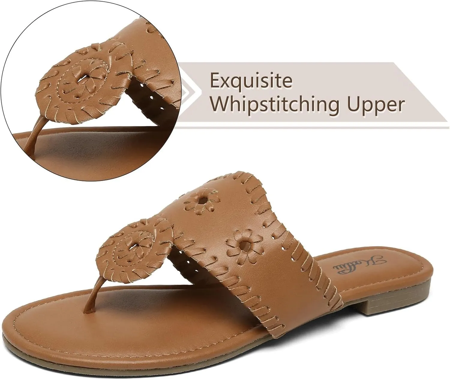 katliu Women's Flat Sandals Flip Flop Sandals Dressy Thong Sandals