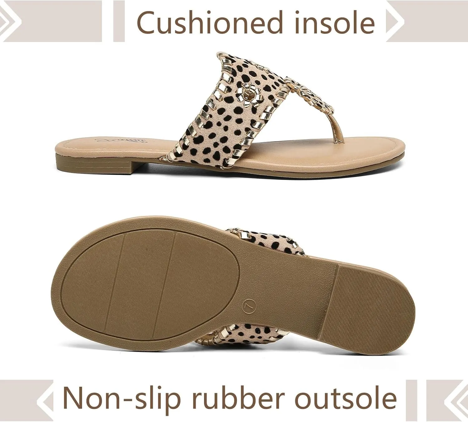 katliu Women's Flat Sandals Flip Flop Sandals Dressy Thong Sandals