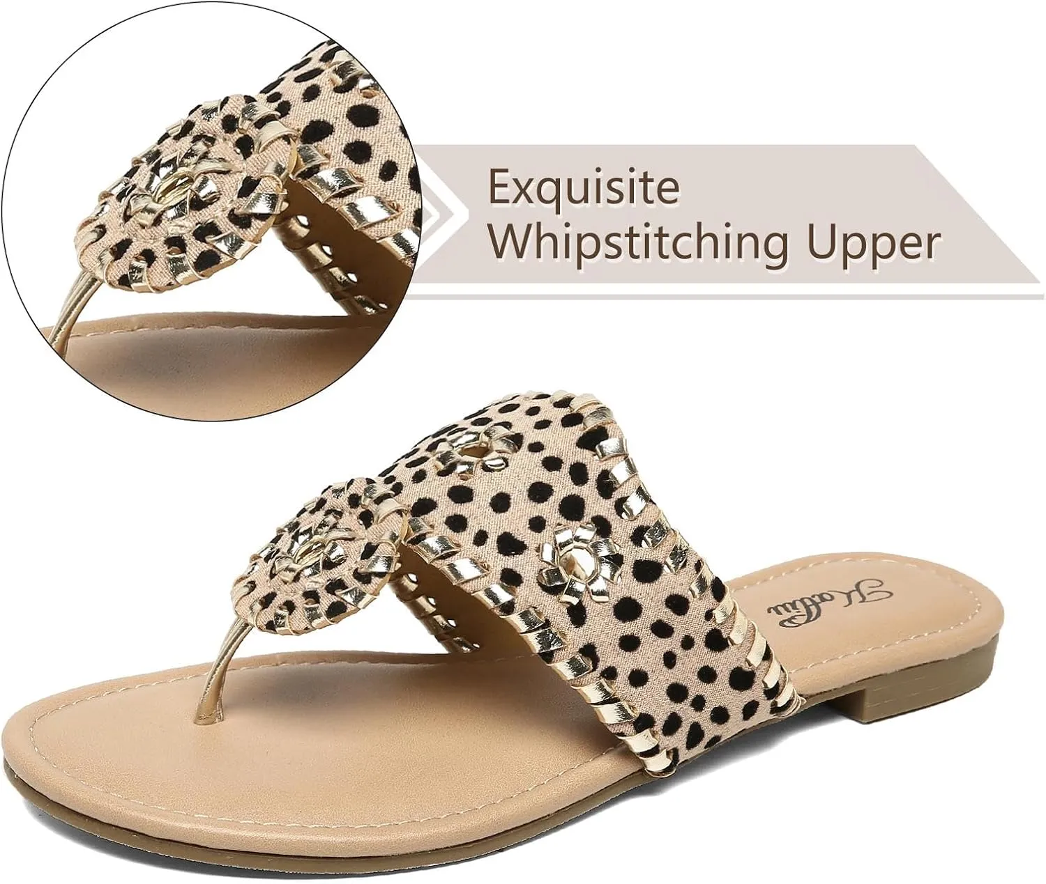katliu Women's Flat Sandals Flip Flop Sandals Dressy Thong Sandals
