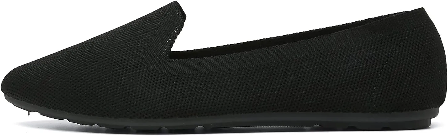 katliu Women's Flats Knit Comfort Pointed Toe Ballet Flats Shoes Casual Slip On Shoes
