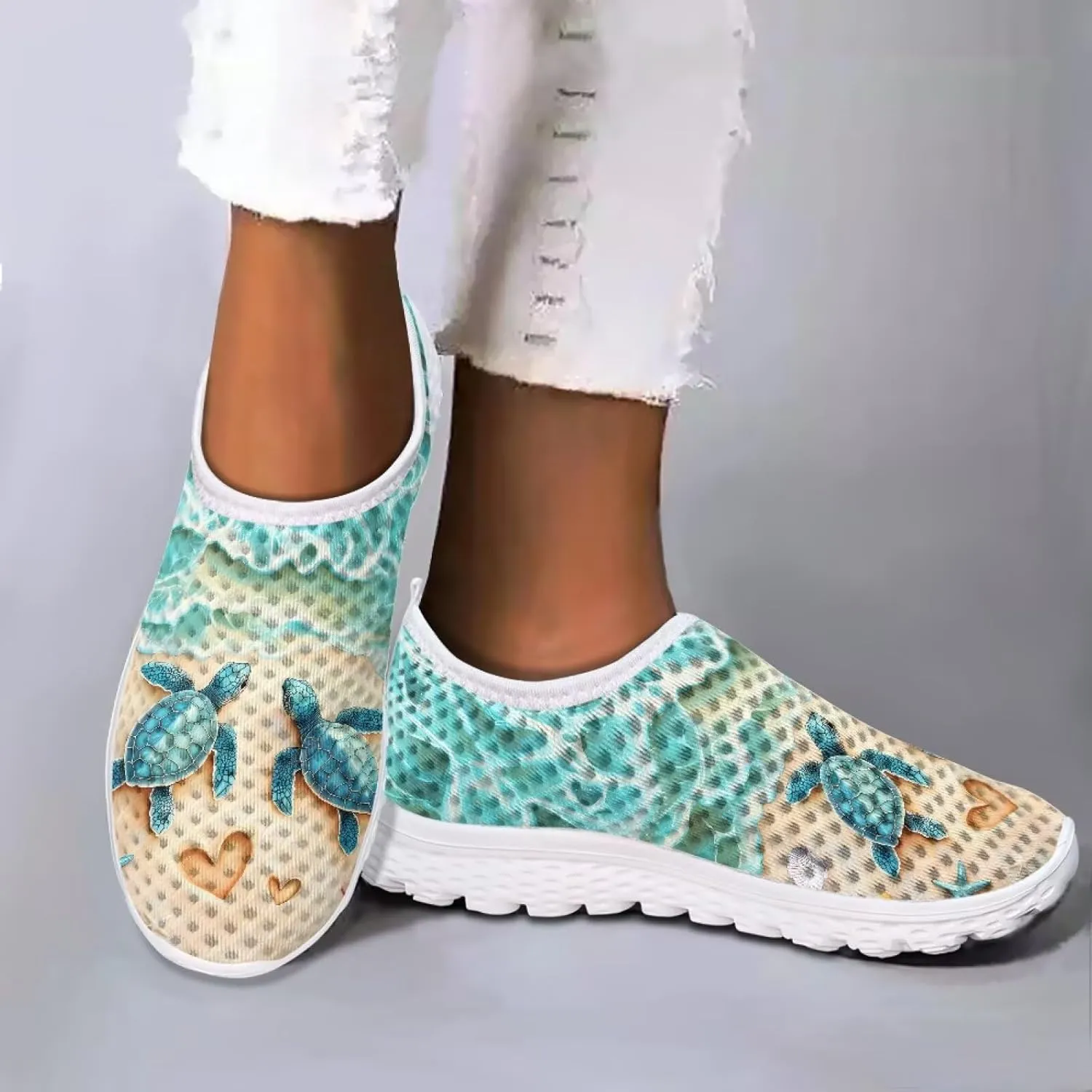 KEIAHUAN Trail Running Shoes Women Lightweight Fashion Casual Mesh Sneakers Flats