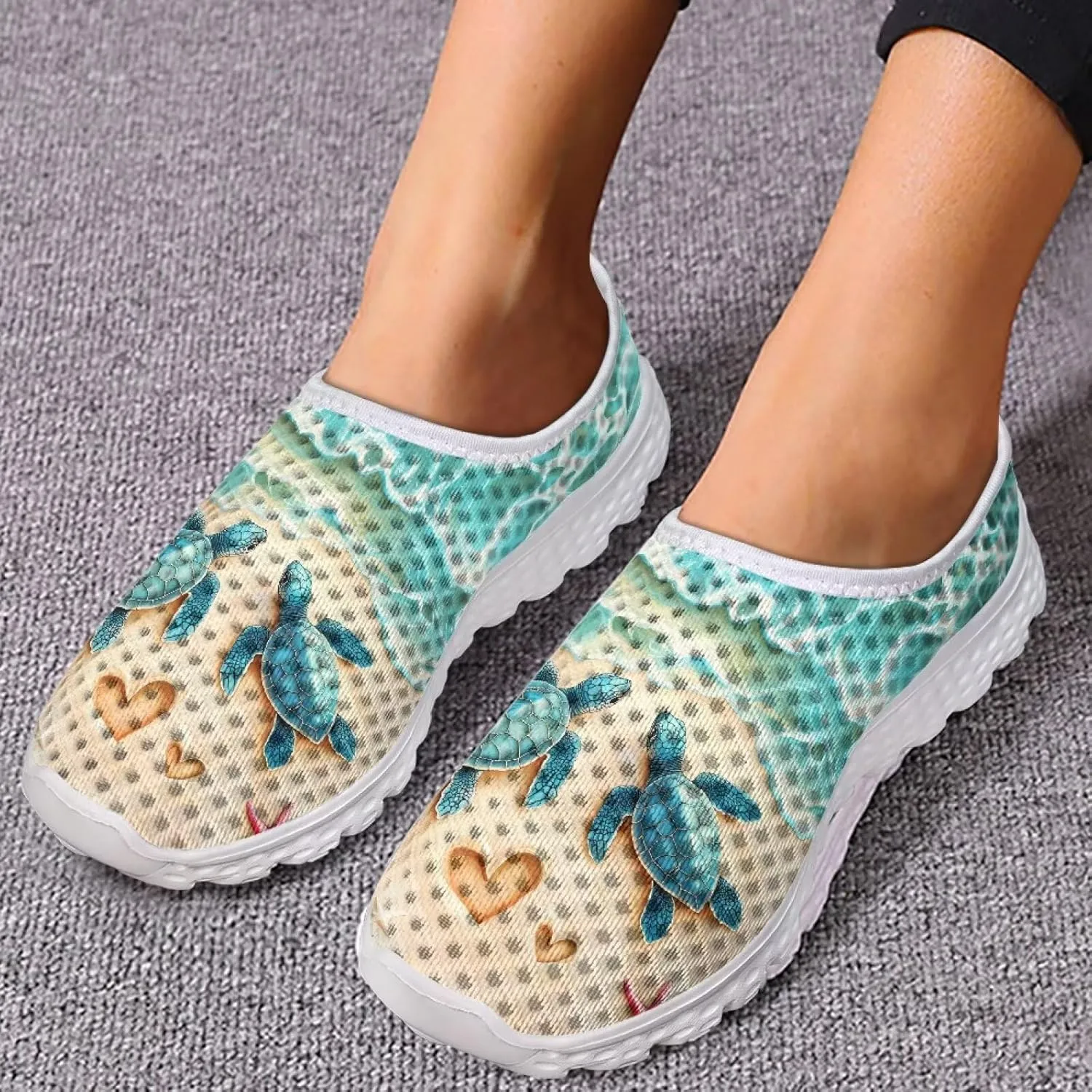 KEIAHUAN Trail Running Shoes Women Lightweight Fashion Casual Mesh Sneakers Flats