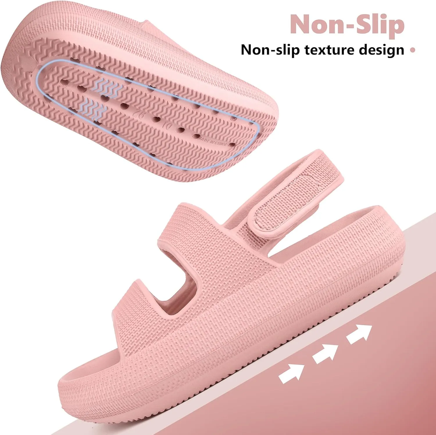 Kids Cloud Sandals丨Boys Girls Slide Sandals丨Unisex-Child EVA Thick Sole Water Sandals with Adjustable Backstrap丨Double Strap Summer Shoes