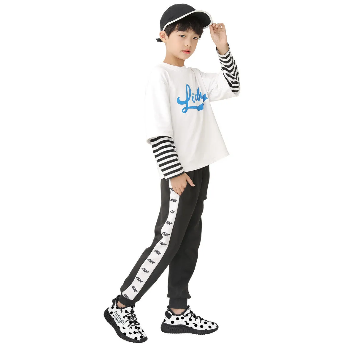 Kids Mesh Knit Sneaker - Black