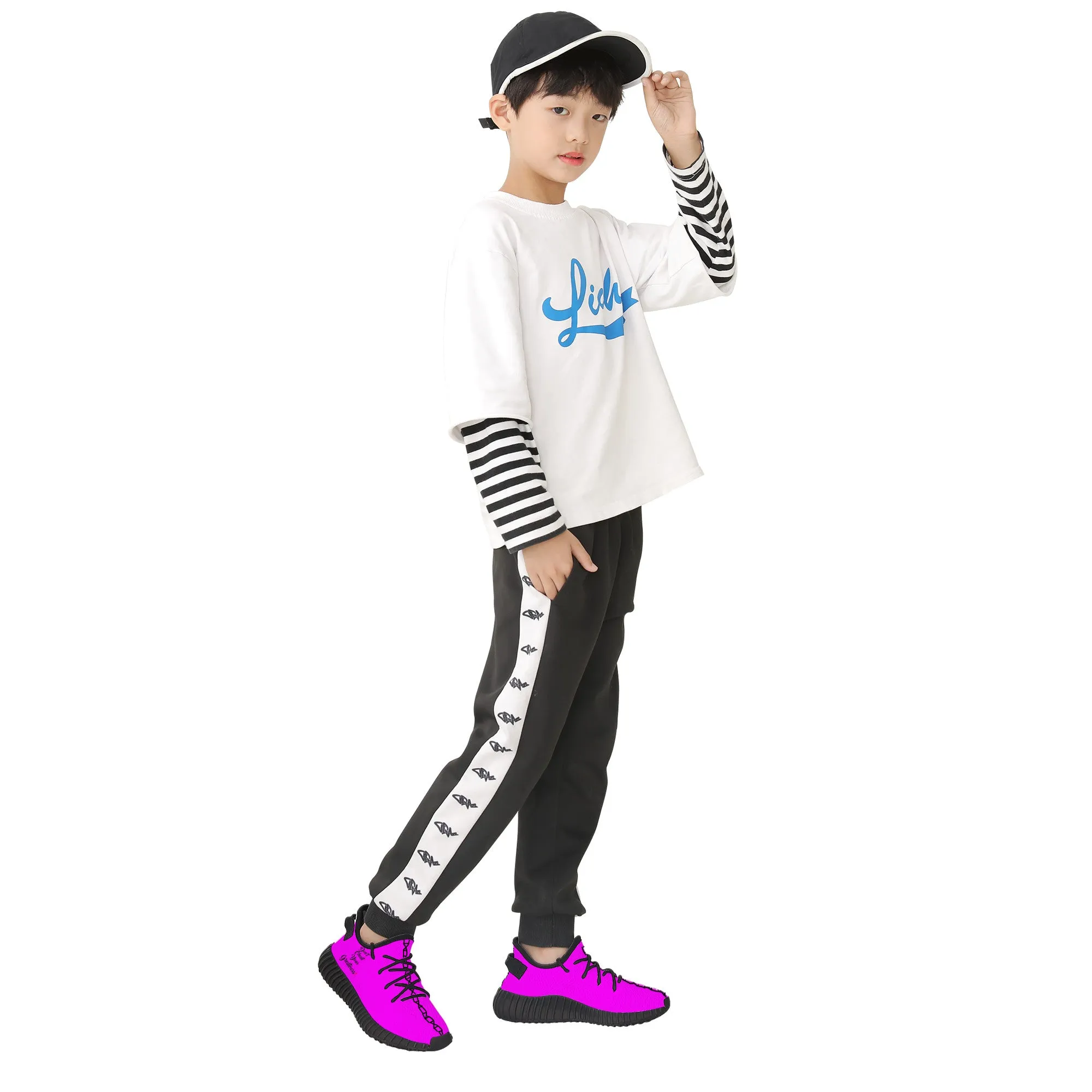 Kids Mesh Knit Sneaker - Black