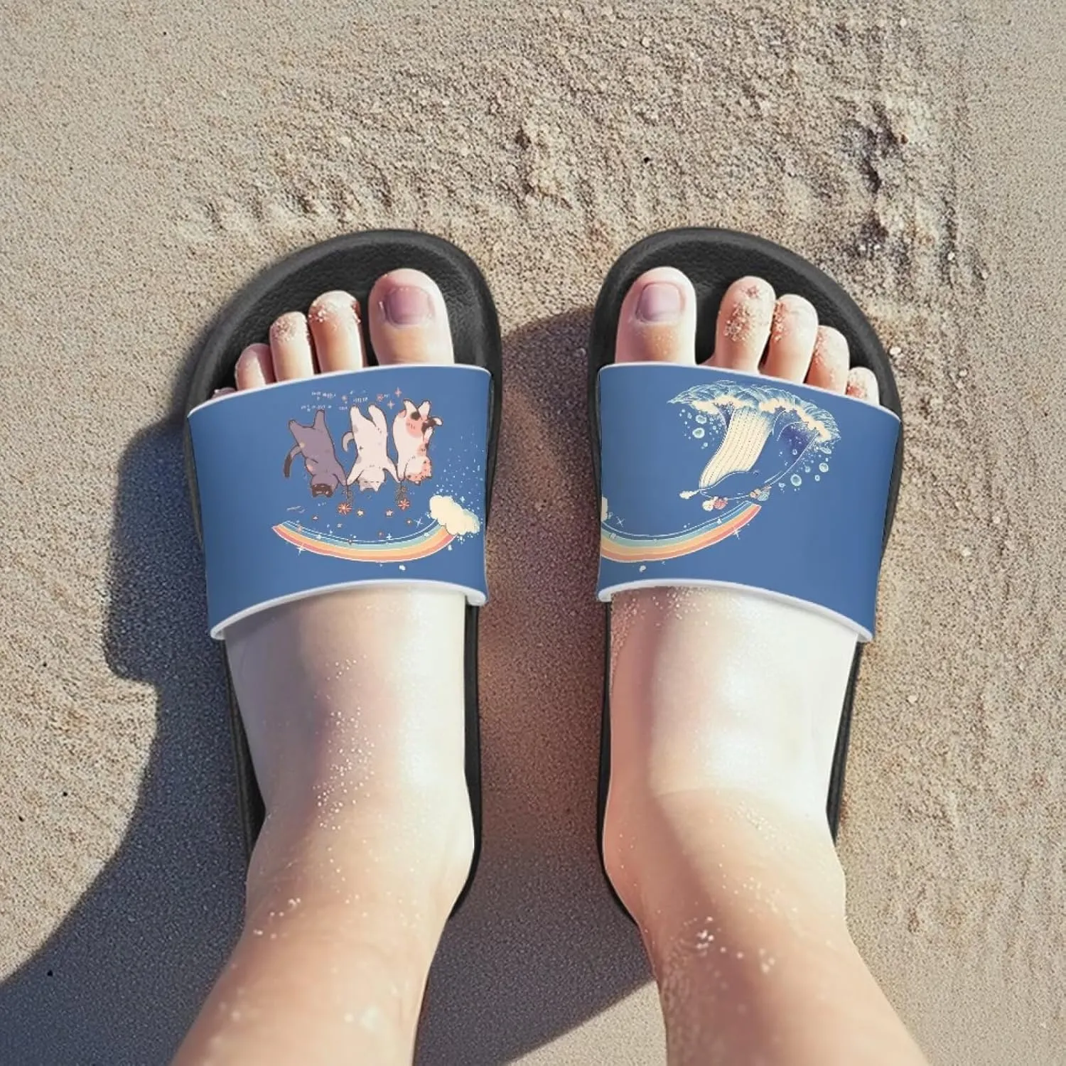 Kids Slide Sandals Footbed Sandal Comfort Toddler Slip On Summer Slippers for Beach Pool Little Big Kid