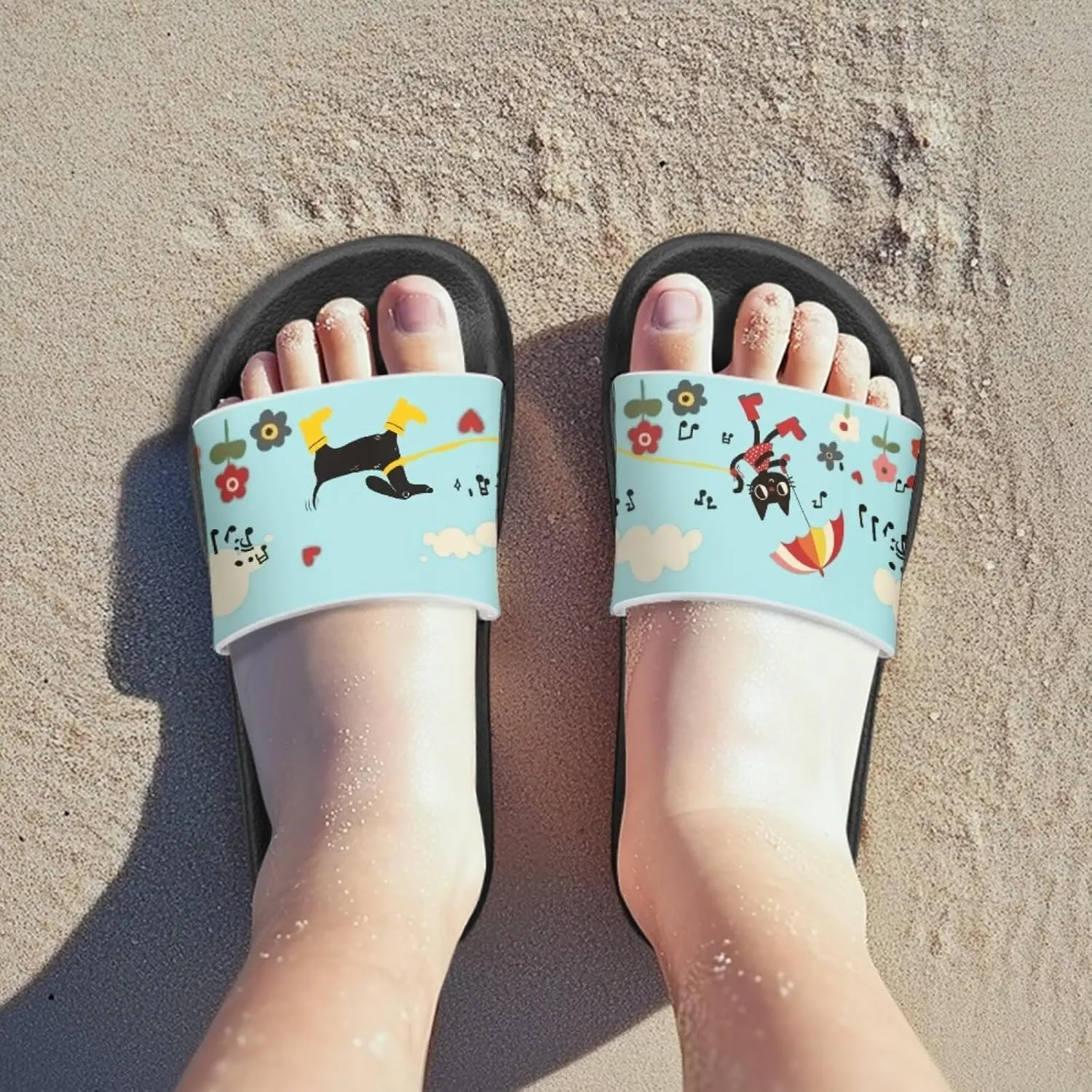 Kids Slide Sandals Footbed Sandal Comfort Toddler Slip On Summer Slippers for Beach Pool Little Big Kid