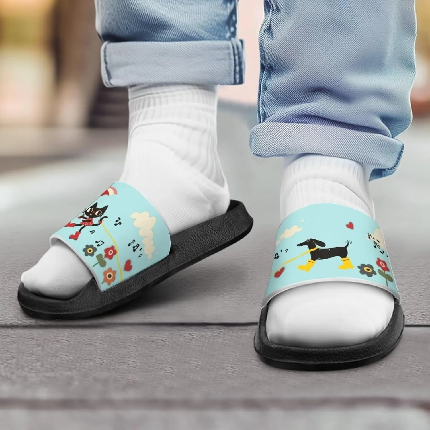 Kids Slide Sandals Footbed Sandal Comfort Toddler Slip On Summer Slippers for Beach Pool Little Big Kid