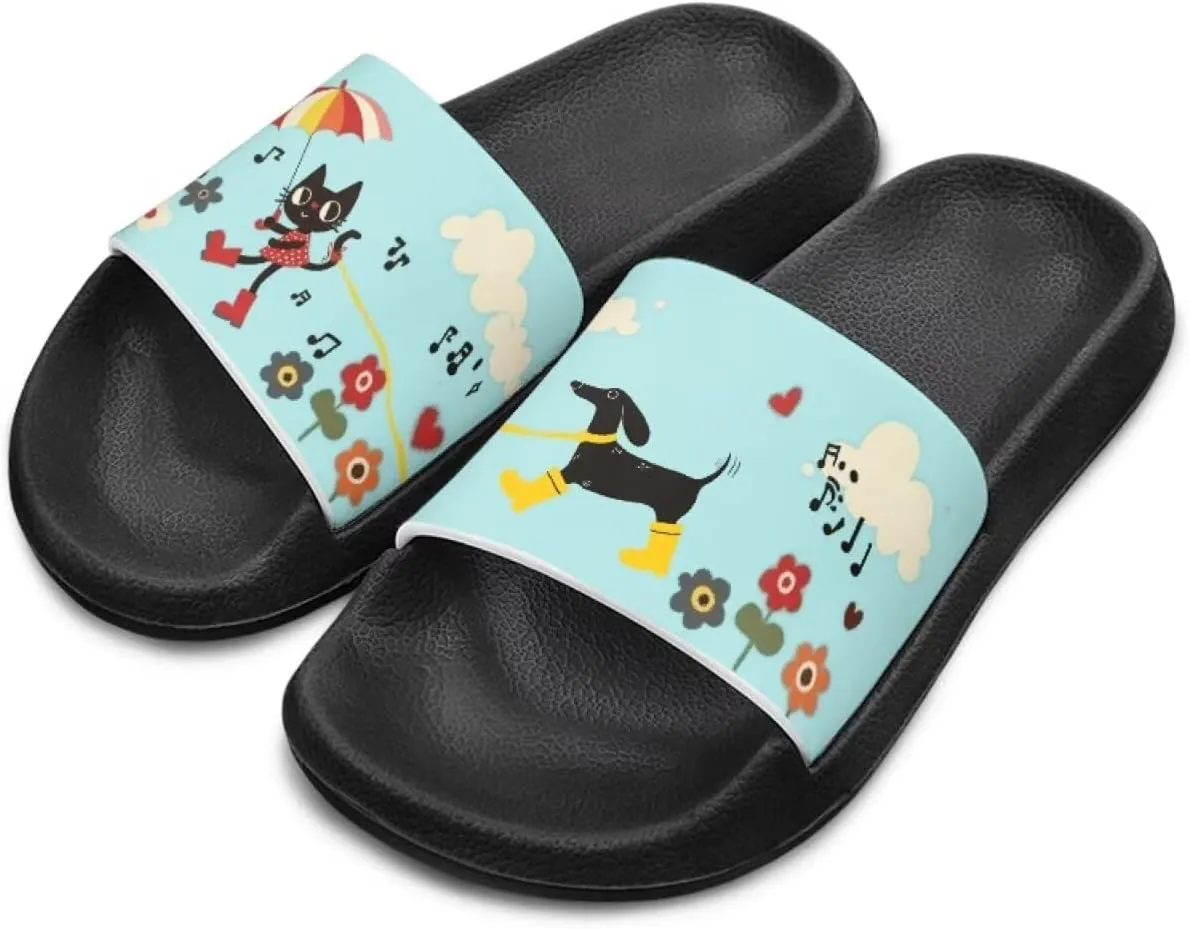Kids Slide Sandals Footbed Sandal Comfort Toddler Slip On Summer Slippers for Beach Pool Little Big Kid
