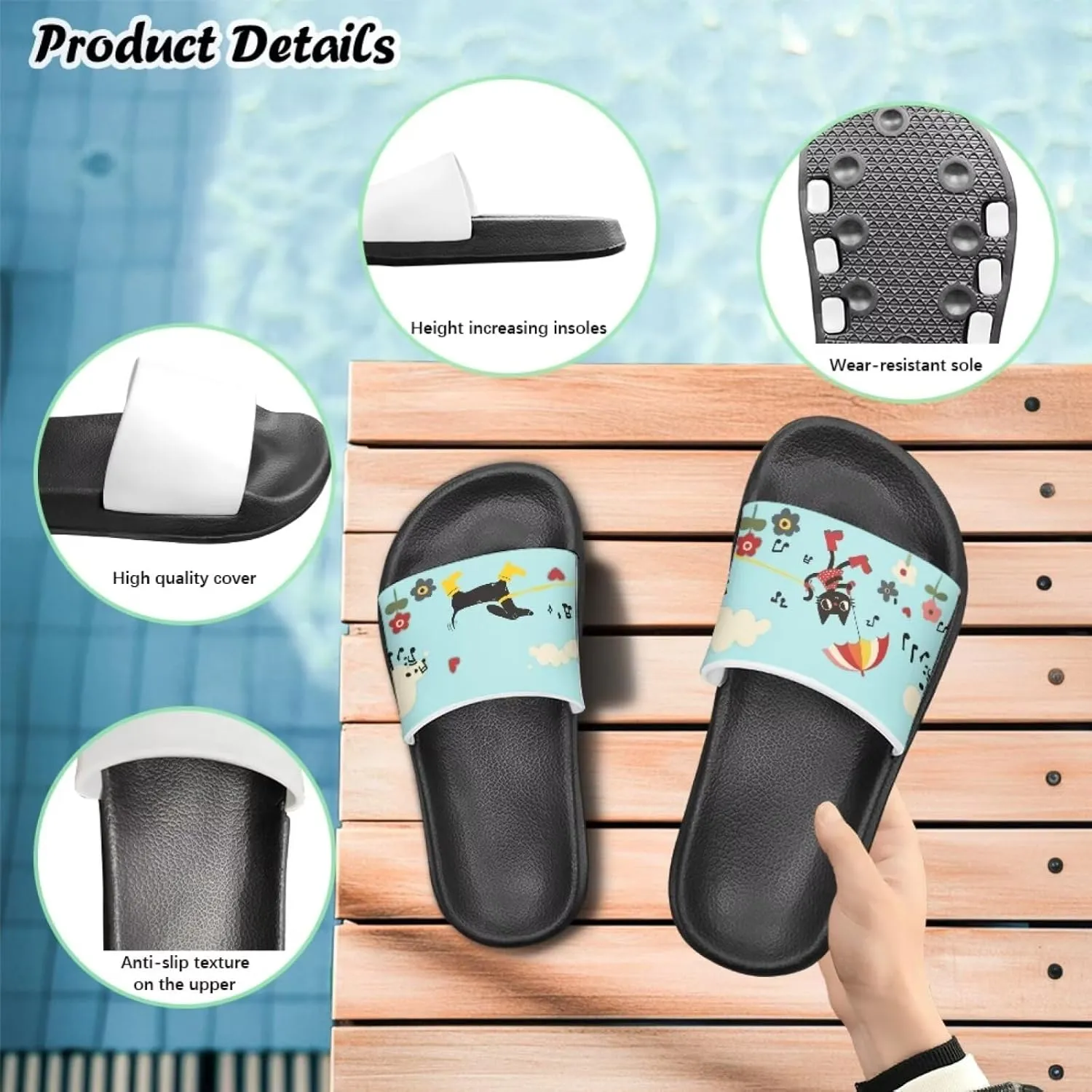 Kids Slide Sandals Footbed Sandal Comfort Toddler Slip On Summer Slippers for Beach Pool Little Big Kid