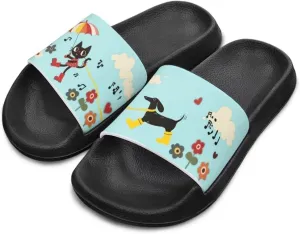 Kids Slide Sandals Footbed Sandal Comfort Toddler Slip On Summer Slippers for Beach Pool Little Big Kid
