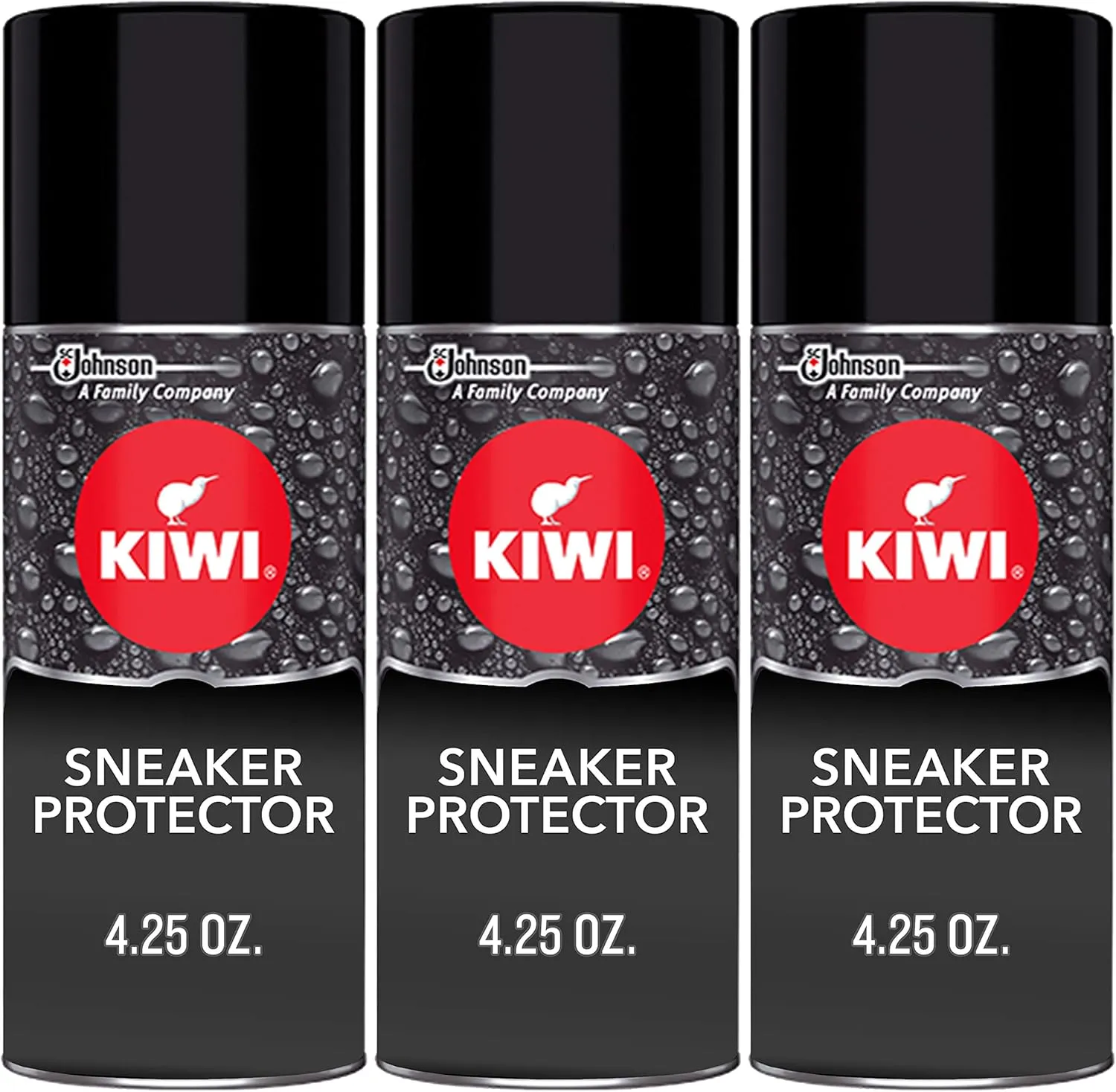 KIWI Shoe Waterproofer Protector, Black, 4.25 Ounce (Pack of 3)