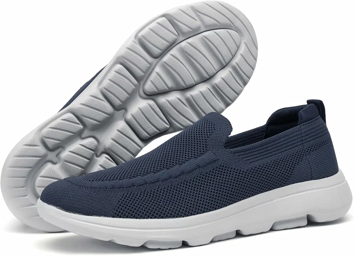 konhill Men's Walking Shoes Slip on Loafers- Mesh Casual Tennis Sneaker Breathable Shoes