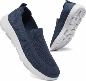 konhill Men's Walking Shoes Slip on Loafers- Mesh Casual Tennis Sneaker Breathable Shoes