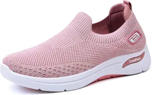 Kubbon Slip On Shoes Women Woven Orthopedic Breathable Soft Shoes with Arch Support Casual Non Slip Low Top Tennis Sneakers Comfortable Walking Workout Sneaker