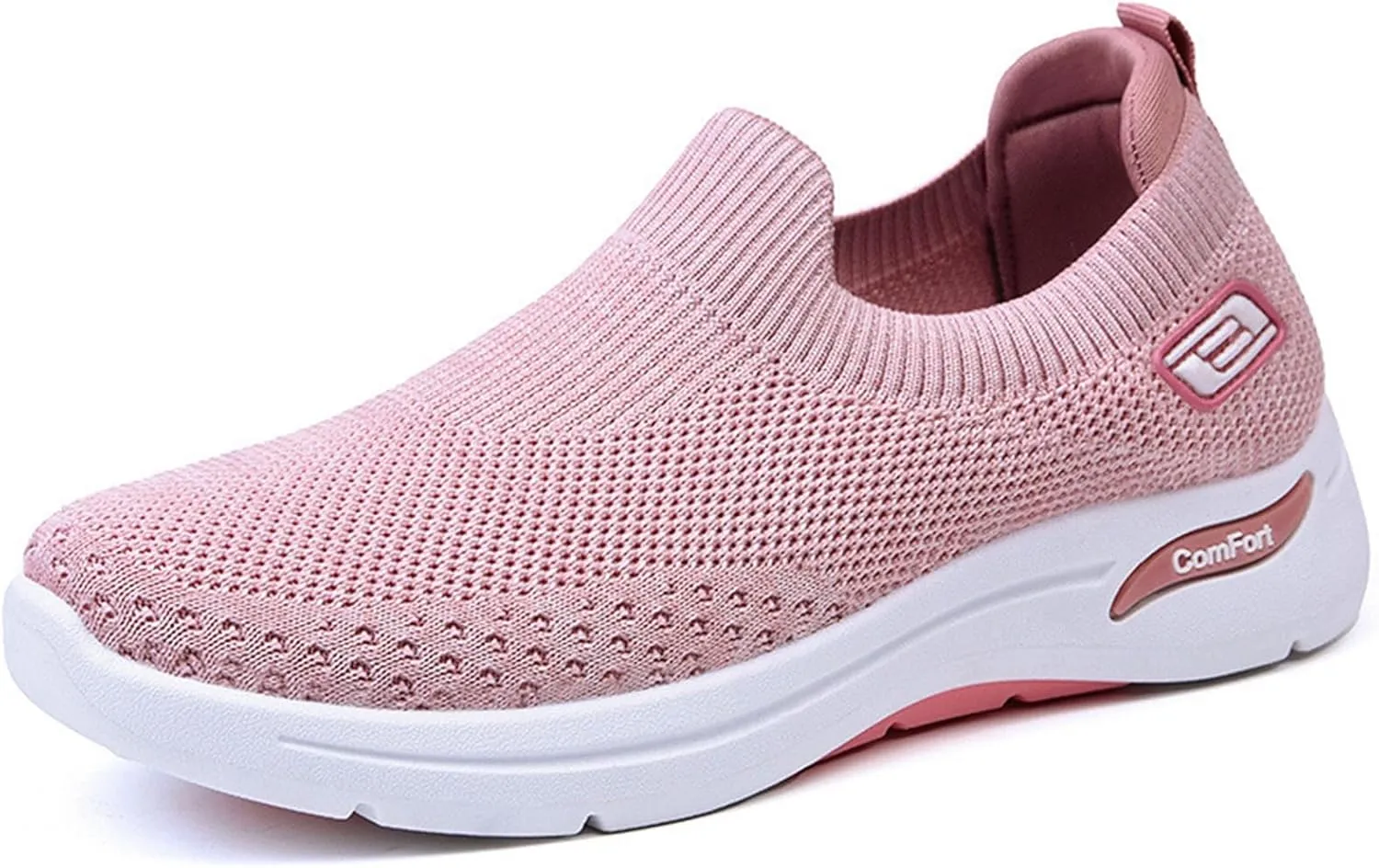 Kubbon Slip On Shoes Women Woven Orthopedic Breathable Soft Shoes with Arch Support Casual Non Slip Low Top Tennis Sneakers Comfortable Walking Workout Sneaker