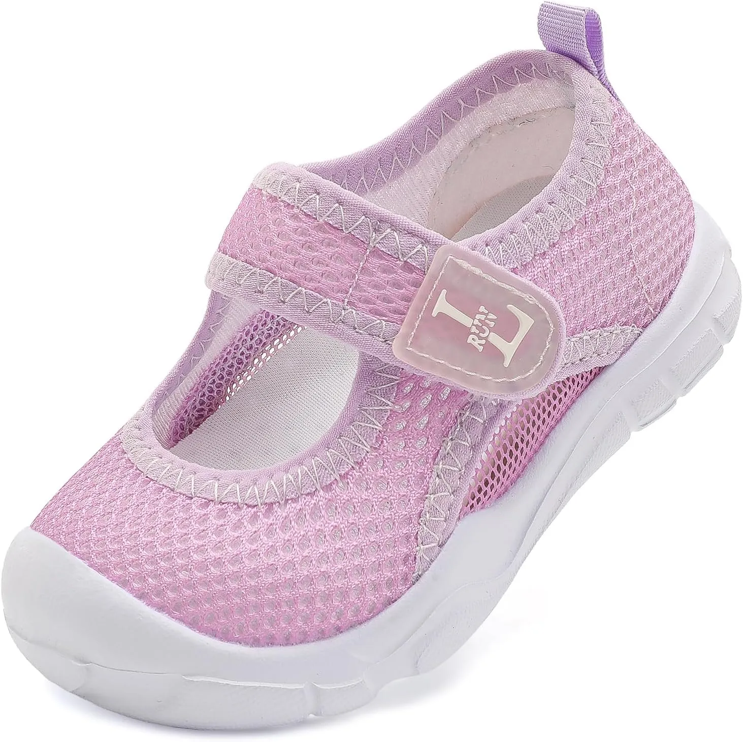 L-RUN Toddler Sandals Summer Boys Girls Adjustable Kids Sandal with Hook Loop Closed-Toe Lightweight Outdoor Sport Sandals