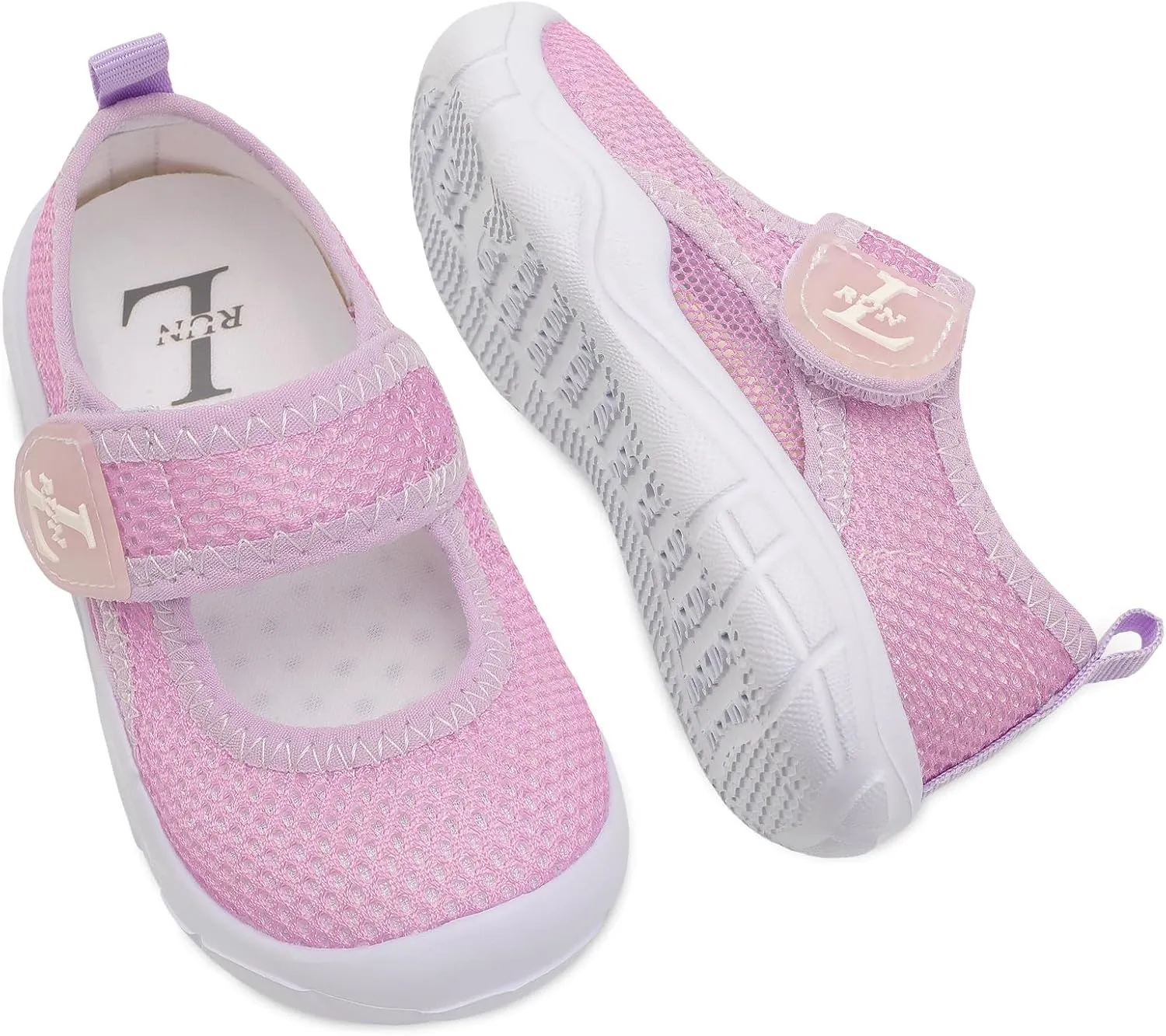 L-RUN Toddler Sandals Summer Boys Girls Adjustable Kids Sandal with Hook Loop Closed-Toe Lightweight Outdoor Sport Sandals