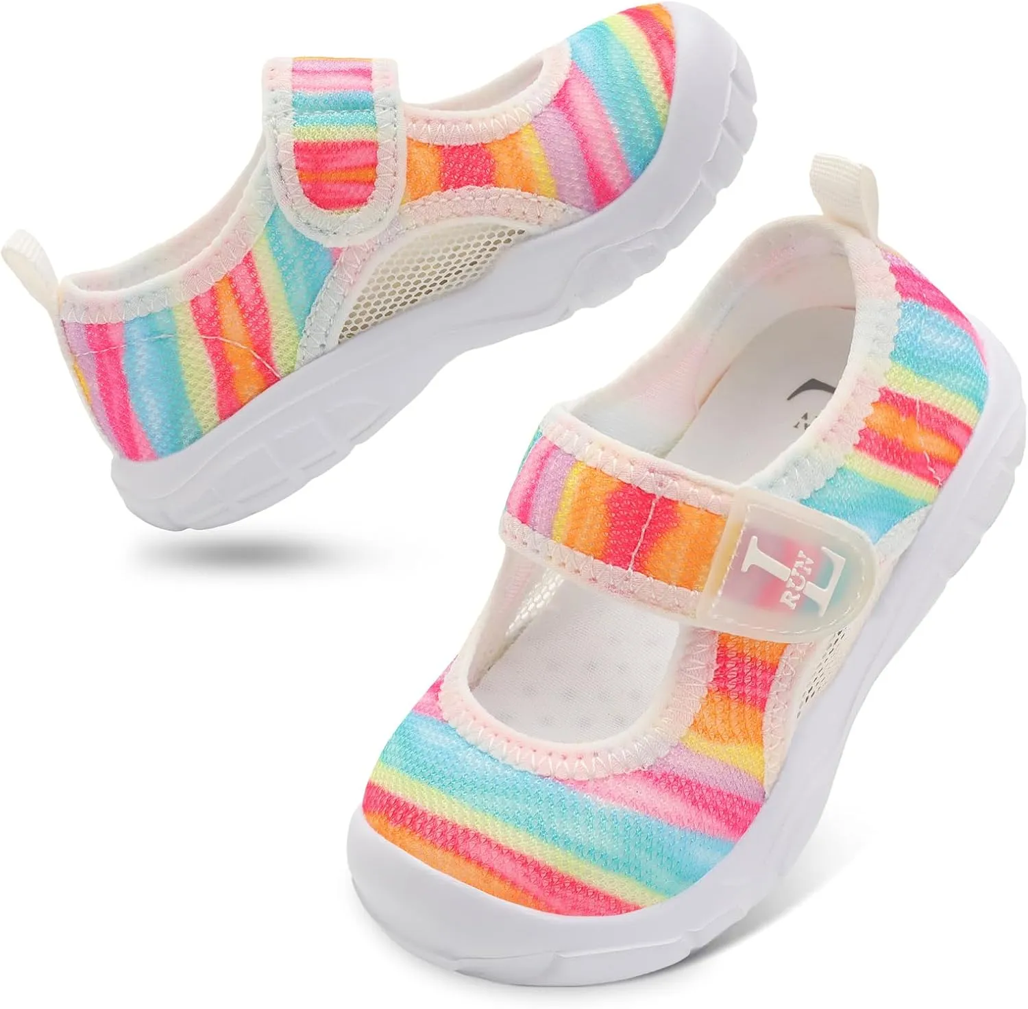 L-RUN Toddler Sandals Summer Boys Girls Adjustable Kids Sandal with Hook Loop Closed-Toe Lightweight Outdoor Sport Sandals
