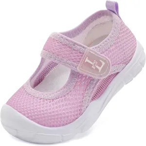 L-RUN Toddler Sandals Summer Boys Girls Adjustable Kids Sandal with Hook Loop Closed-Toe Lightweight Outdoor Sport Sandals