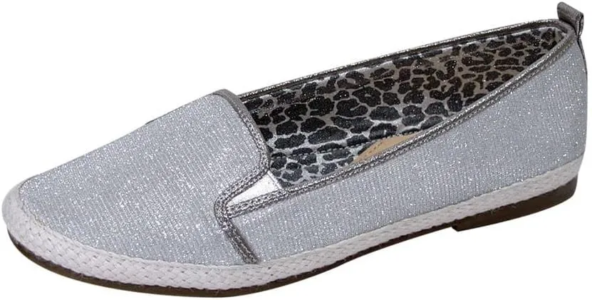 Lacy Women Wide Width Casual Slip-On Metallic Loafer Flats