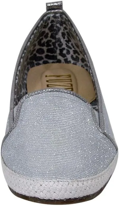 Lacy Women Wide Width Casual Slip-On Metallic Loafer Flats