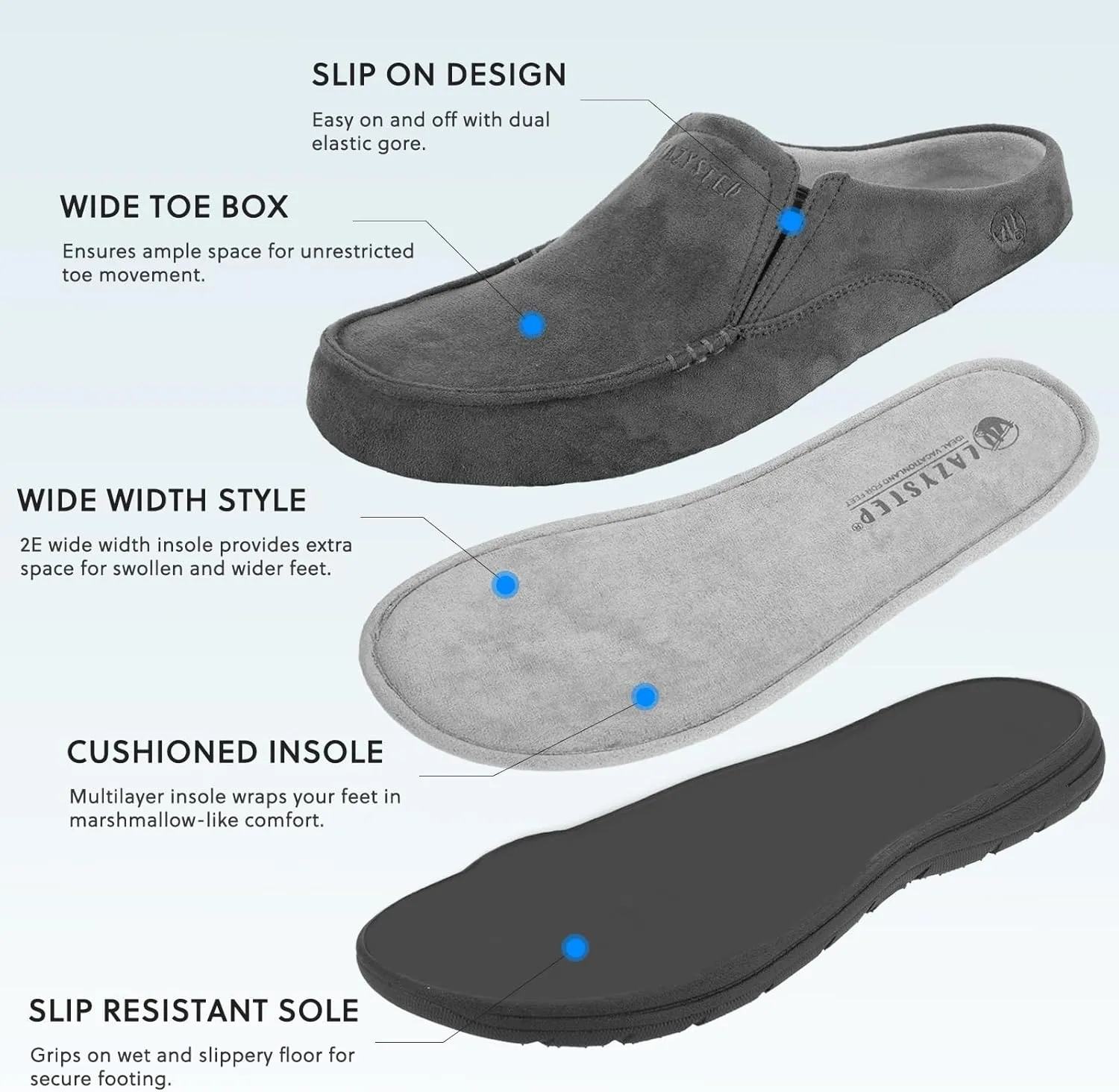 LazyStep Men's McCoy Cushioned Clog Slipper