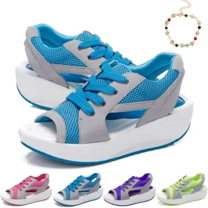 LELEBEAR Flair Gifts Sandals, Lace Up Muffin Sandals for Women, Womens Muffin Shoes Sneaker Sandals