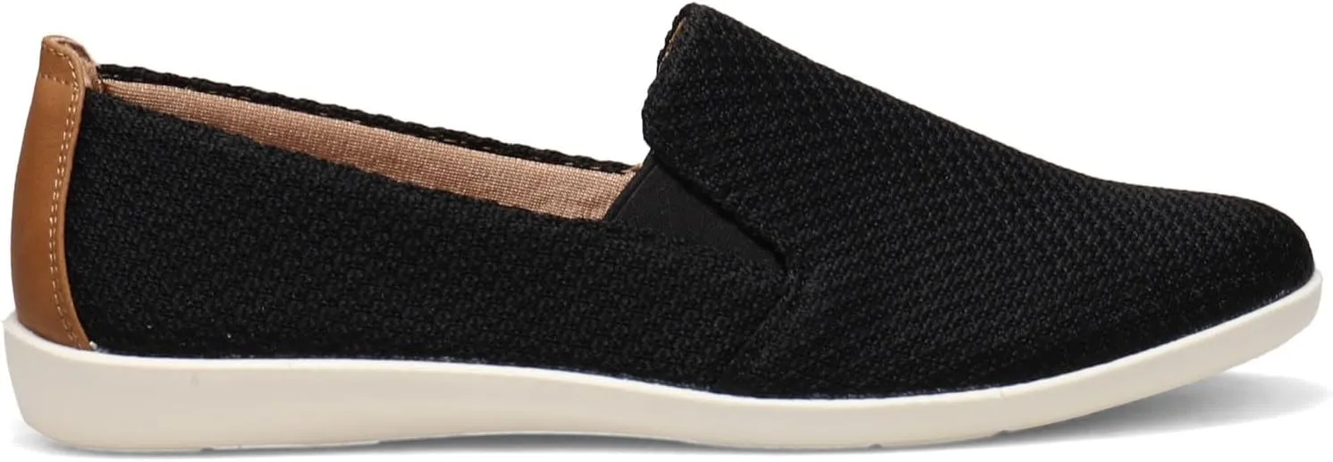 LifeStride Womens Next Level Slip-On Sneaker, Black, 8.5 Wide US