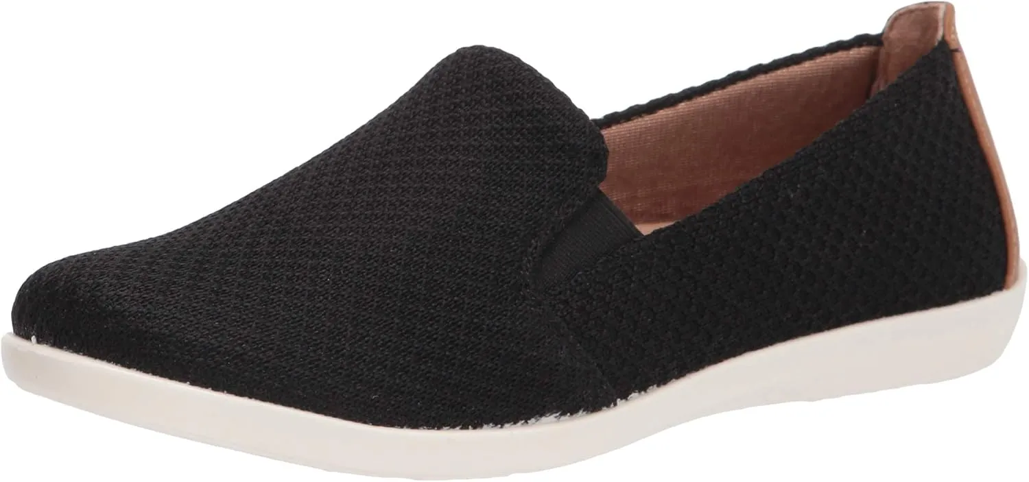 LifeStride Womens Next Level Slip-On Sneaker, Black, 8.5 Wide US