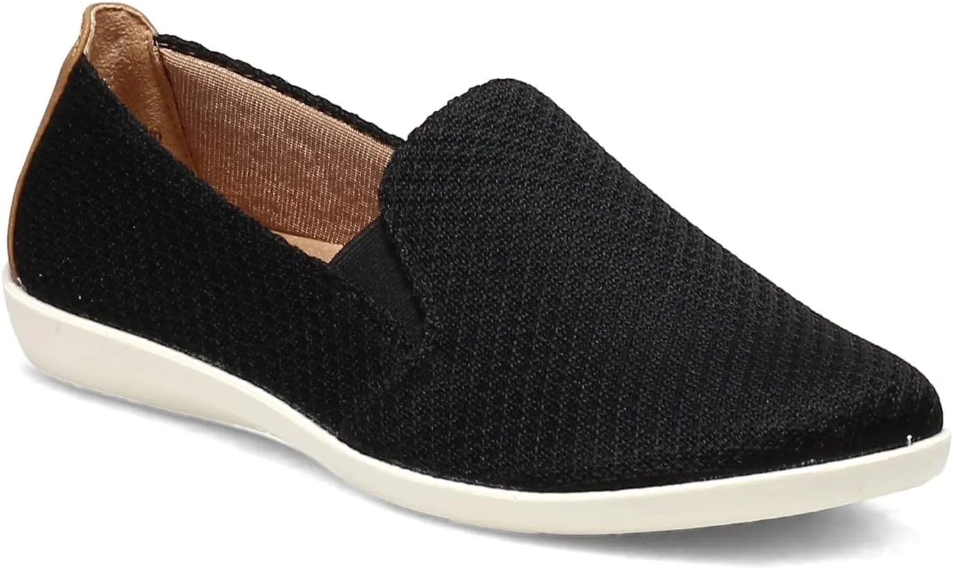 LifeStride Womens Next Level Slip-On Sneaker, Black, 8.5 Wide US