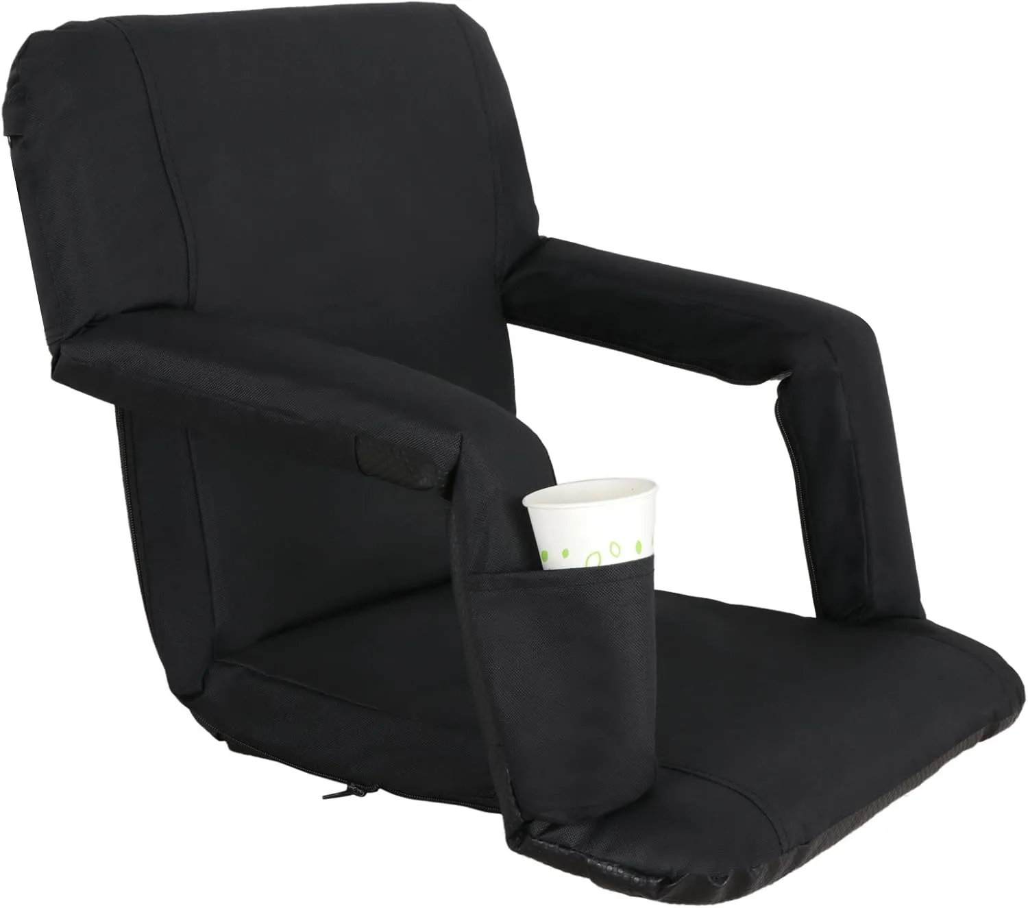Lightweight Stadium Seats Reclining Water Resistant Seat with Padded Cushion Backs and Armrest Support for Bleachers or Benches 6 Reclining Positions