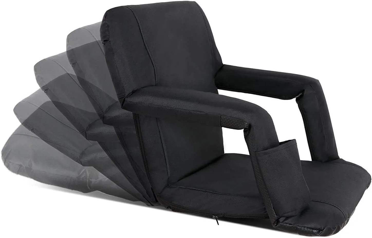 Lightweight Stadium Seats Reclining Water Resistant Seat with Padded Cushion Backs and Armrest Support for Bleachers or Benches 6 Reclining Positions