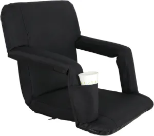 Lightweight Stadium Seats Reclining Water Resistant Seat with Padded Cushion Backs and Armrest Support for Bleachers or Benches 6 Reclining Positions