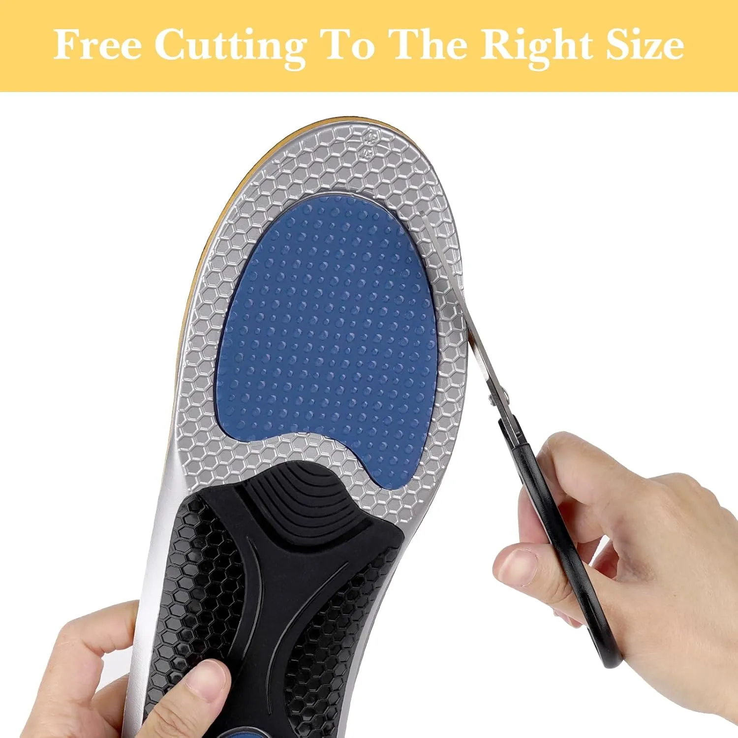 Linkidea 2 Pairs Arch Support Shoe Insoles Compatible with Salomon 5 Trail, PRO 3D, Ride 5, Comfort Fit Replacement Inserts, Shock Absorption Cushion for Hiking (US Men 4.5-5/Women 6-6.5)