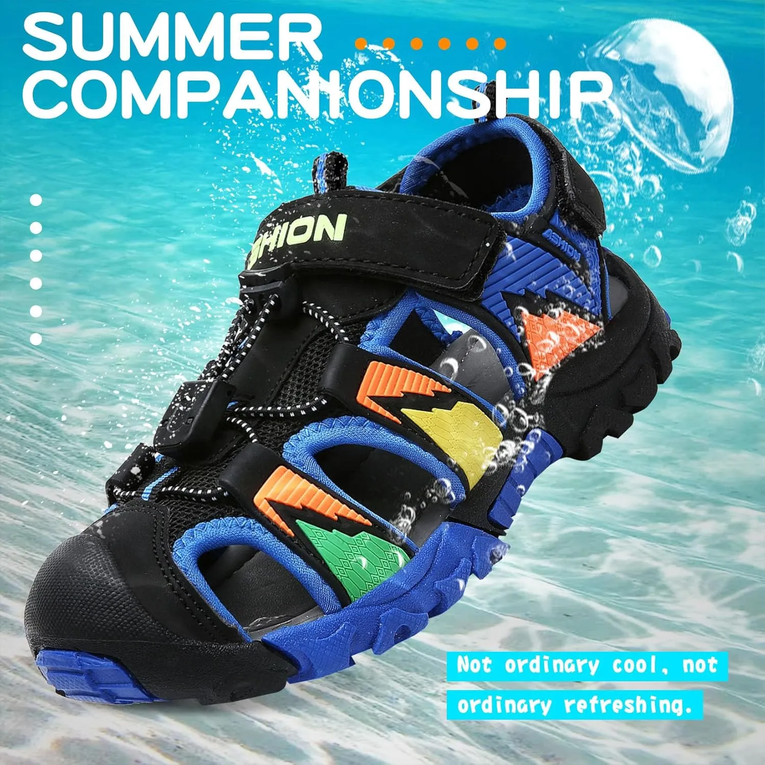 Littleplum Boys Sandals Closed Toe Sport Sandals Summer Shoes for Kids Walking Hiking Athletic Outdoor