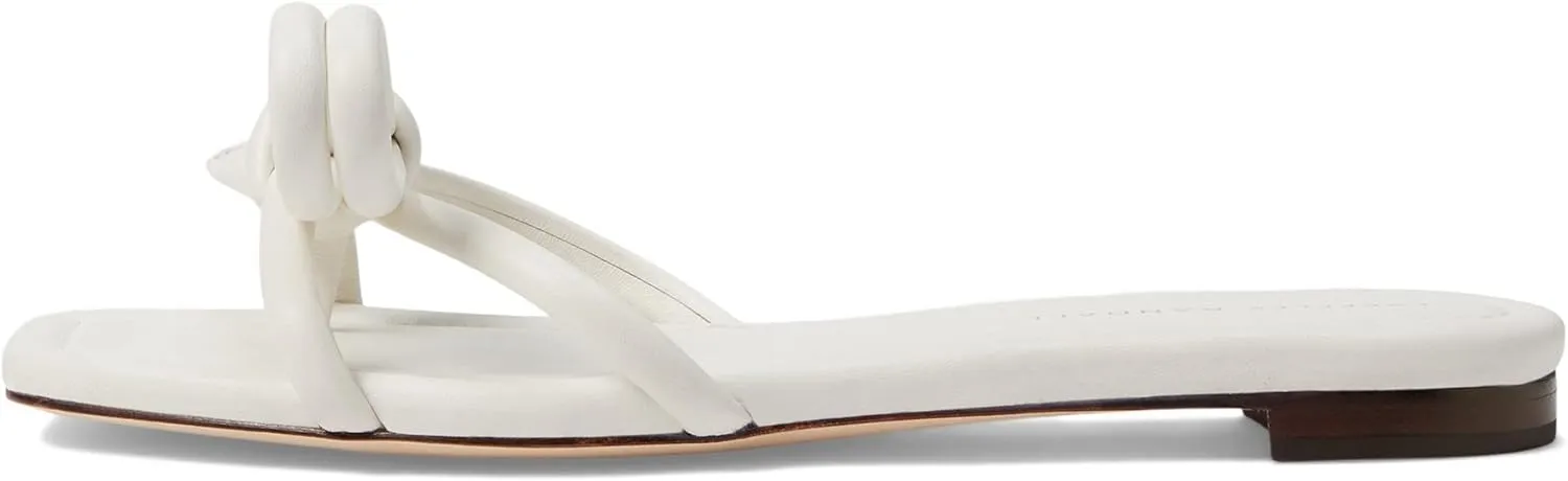 Loeffler Randall Women's Hadley Leather Bow Flat Sandals