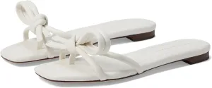 Loeffler Randall Women's Hadley Leather Bow Flat Sandals
