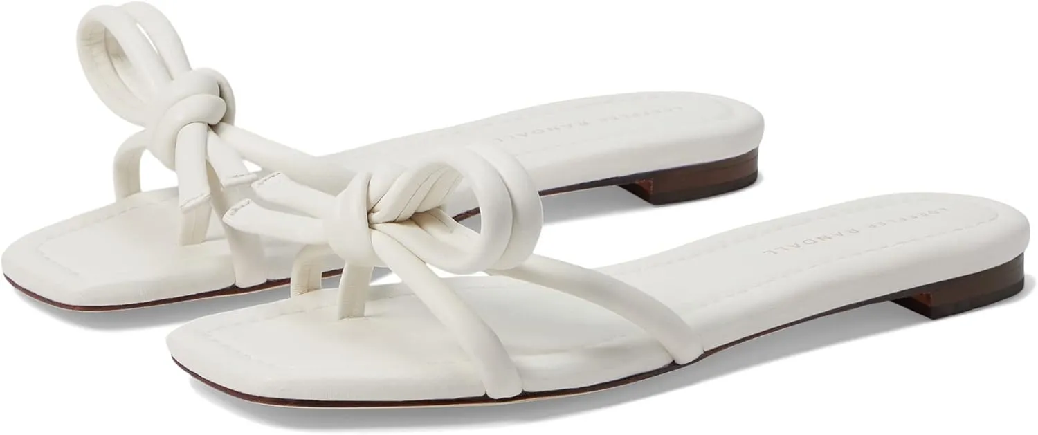 Loeffler Randall Women's Hadley Leather Bow Flat Sandals