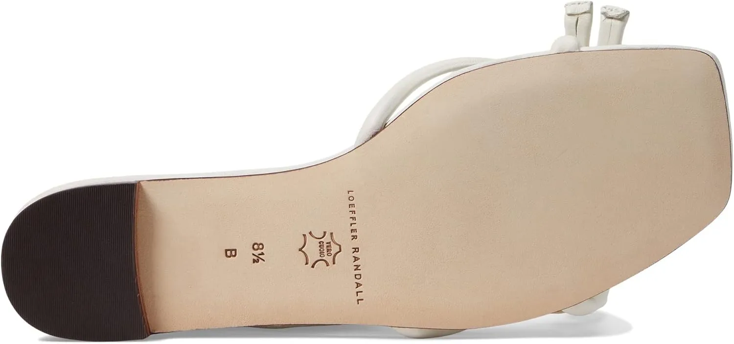 Loeffler Randall Women's Hadley Leather Bow Flat Sandals