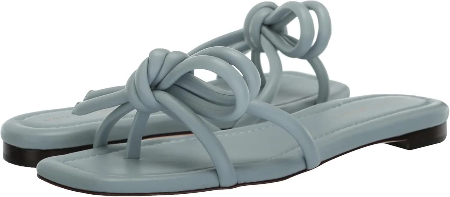 Loeffler Randall Women's Hadley Leather Bow Flat Sandals