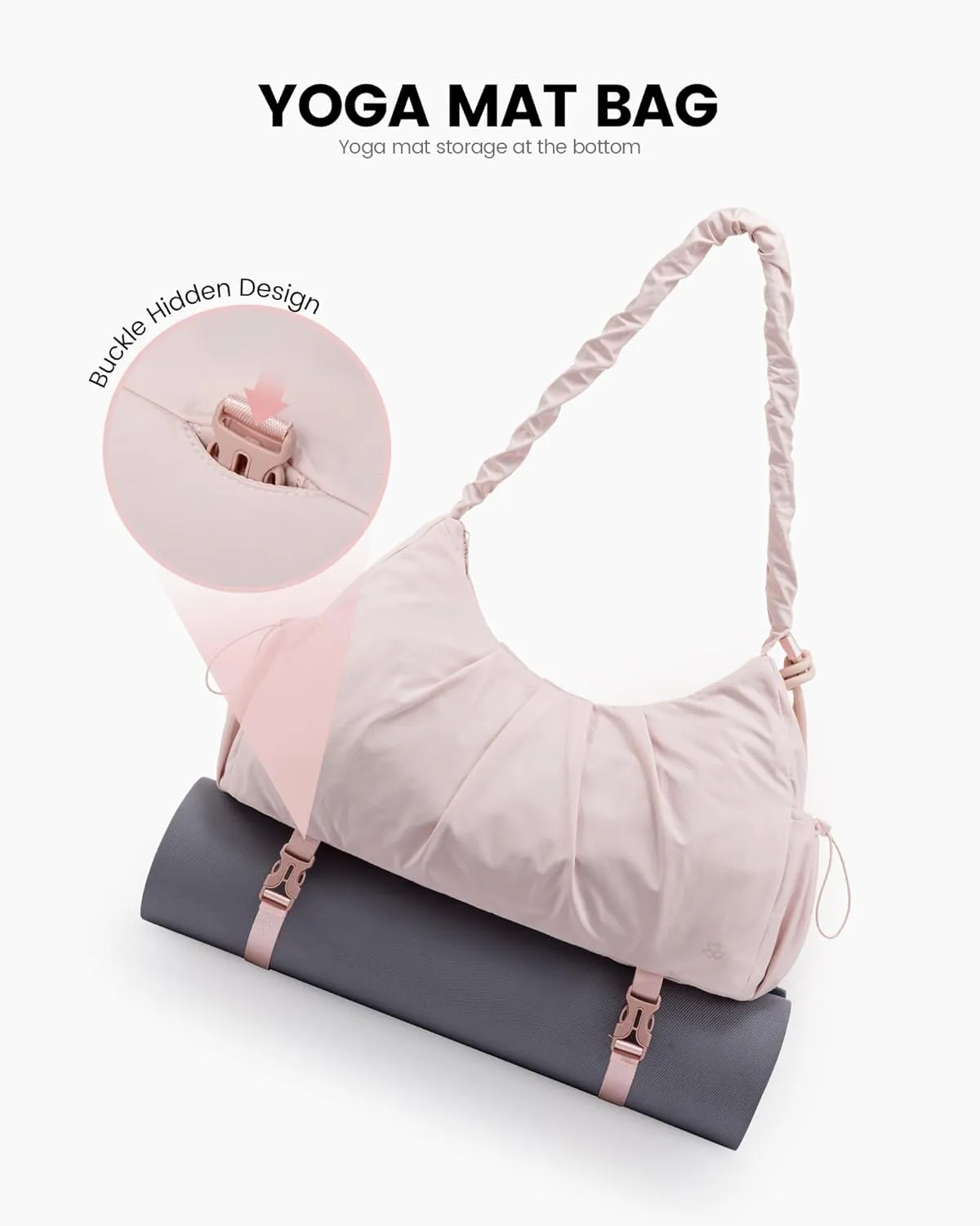 LOVEVOOK Gym Bag for Women, Sports Duffel Bag,Weekender Travel Bag With Wet Pocket, Water Resistant Sports Gym Tote Bags with Hidden Yoga Mat Holder-Pink