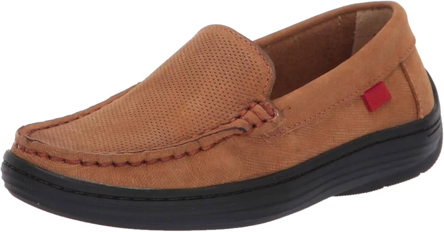 Marc Joseph New York Loafer, Tan Jeans Perforated/Black Sole, 1.5 US Unisex Little Kid