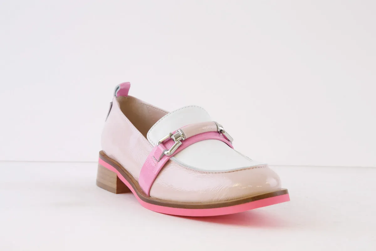 MARCO MOREO - F205 JNRO FLAT LOAFER - PINK/WHITE