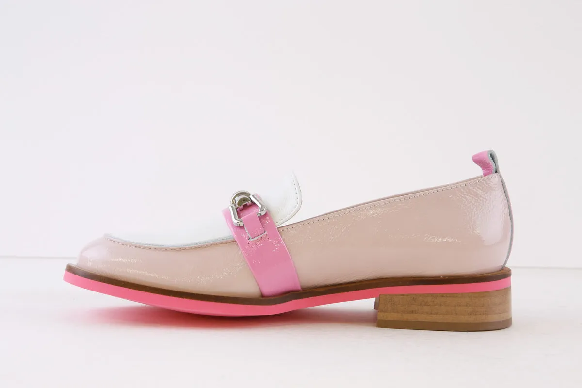 MARCO MOREO - F205 JNRO FLAT LOAFER - PINK/WHITE