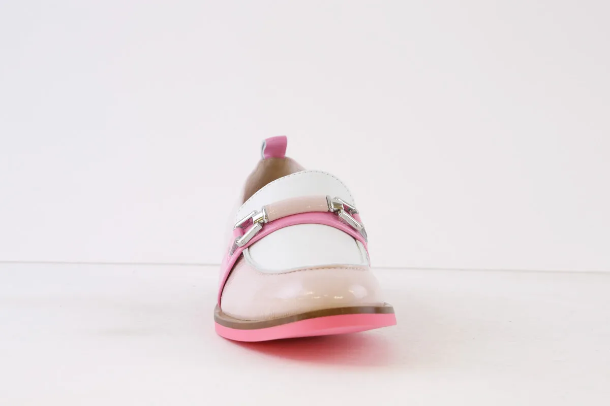 MARCO MOREO - F205 JNRO FLAT LOAFER - PINK/WHITE